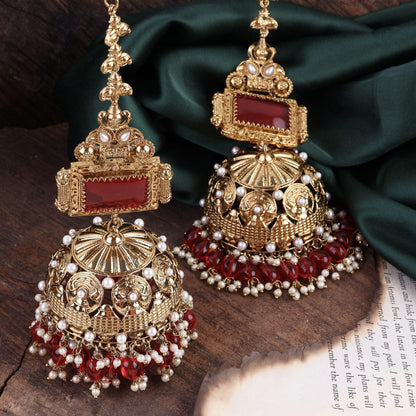 Red Jhankaar Statement Jhumka