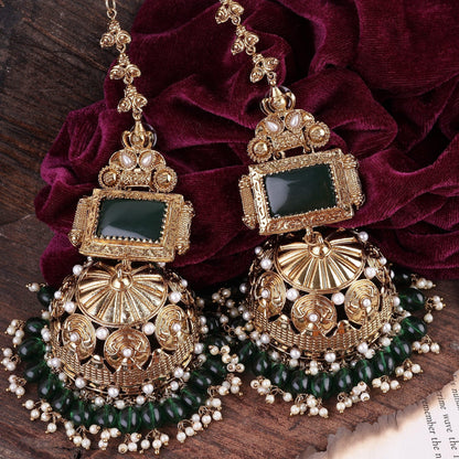 Emerald Jhankaar Statement Jhumka