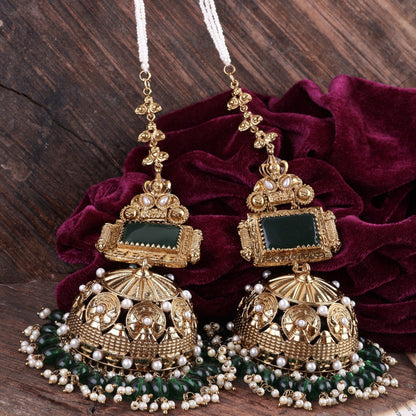 Emerald Jhankaar Statement Jhumka