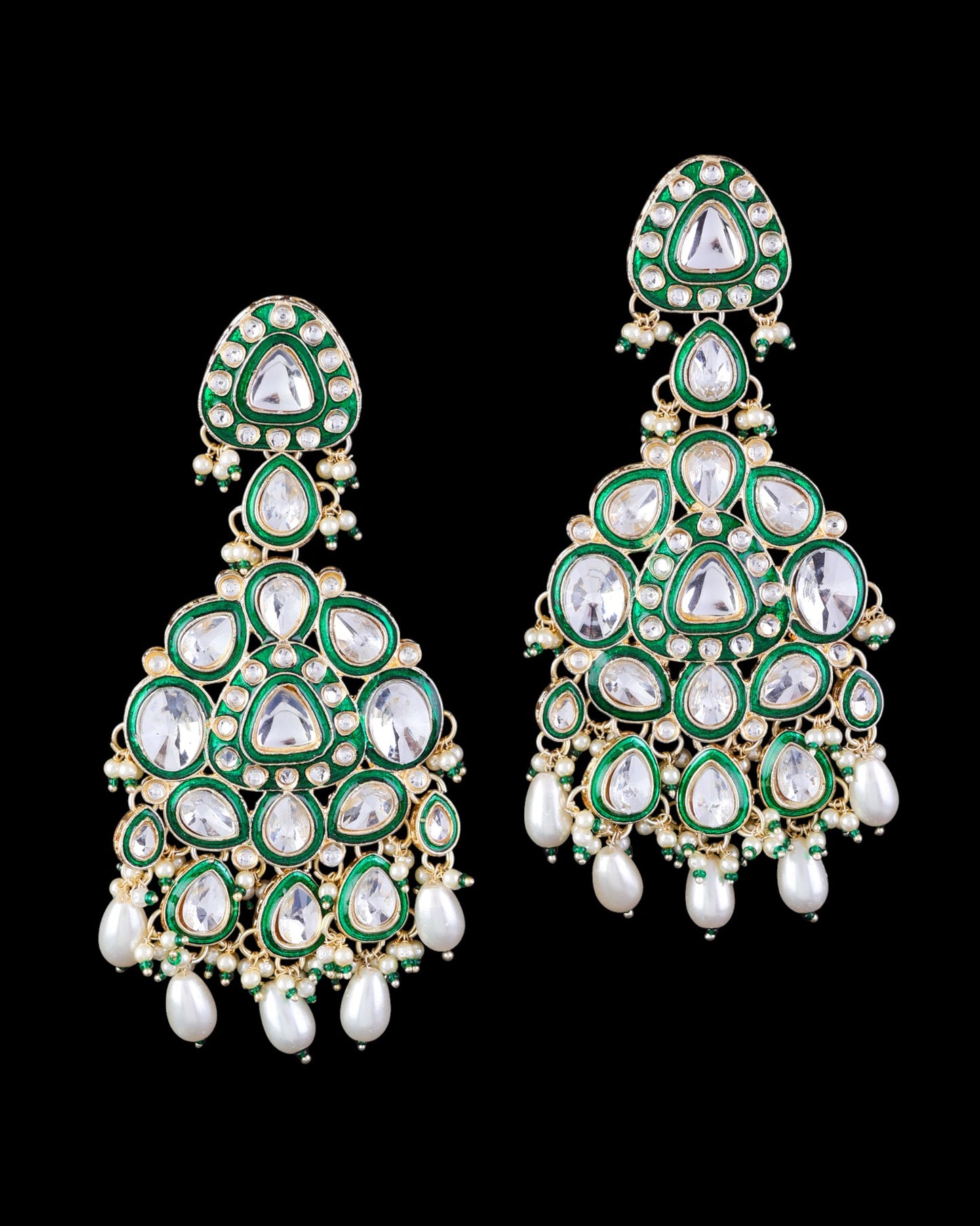 Pearl Idhaya Designer Meenakari Chandbali Earring
