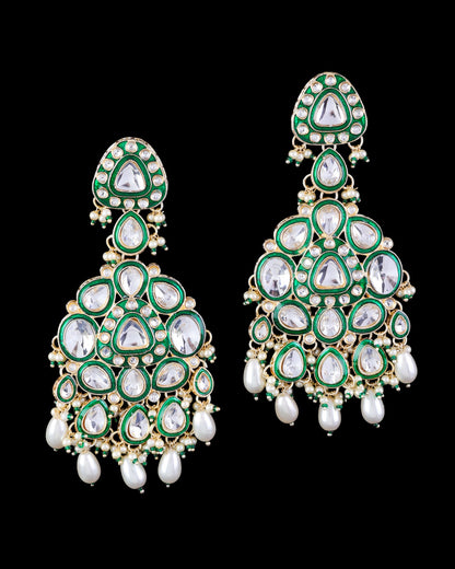 Pearl Idhaya Designer Meenakari Chandbali Earring