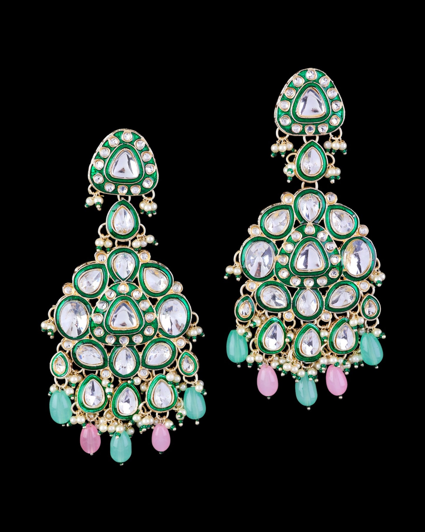 Pastel Idhaya Designer Meenakari Chandbali Earring