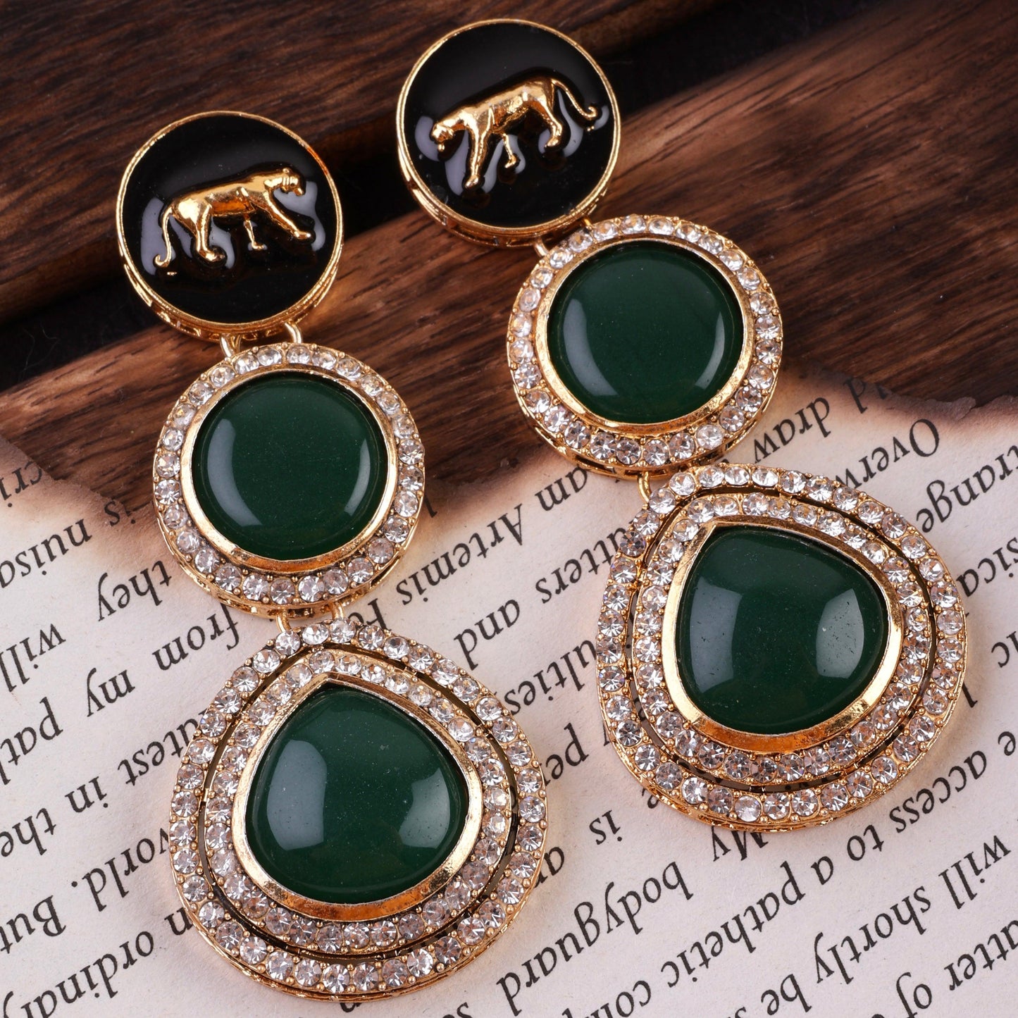 Emerald Green Anaira Designer Earring