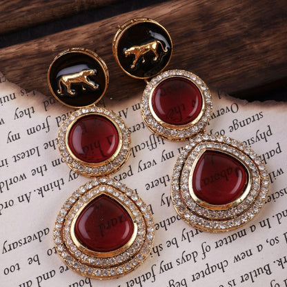Wine Anaira Designer Earring