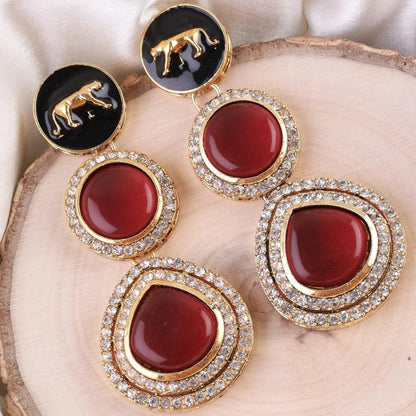 Wine Anaira Designer Earring