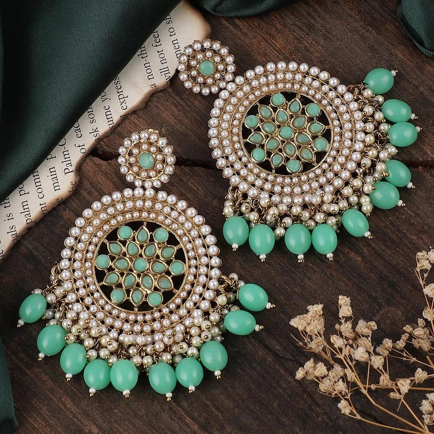 Mint Green Damini Chandbali