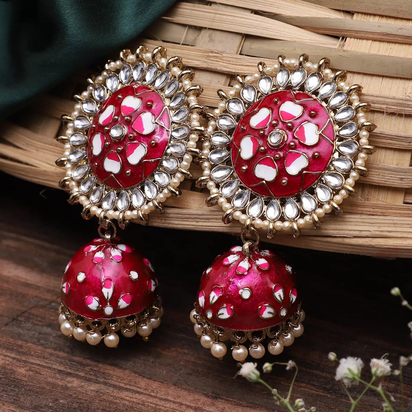 Dark Pink Anvesha Jhumka