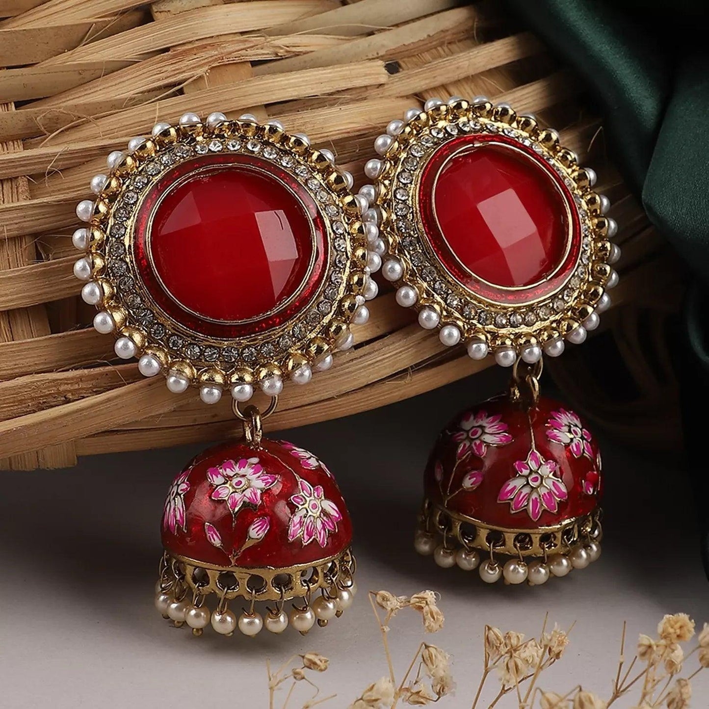 Red Manmeet Jhumka