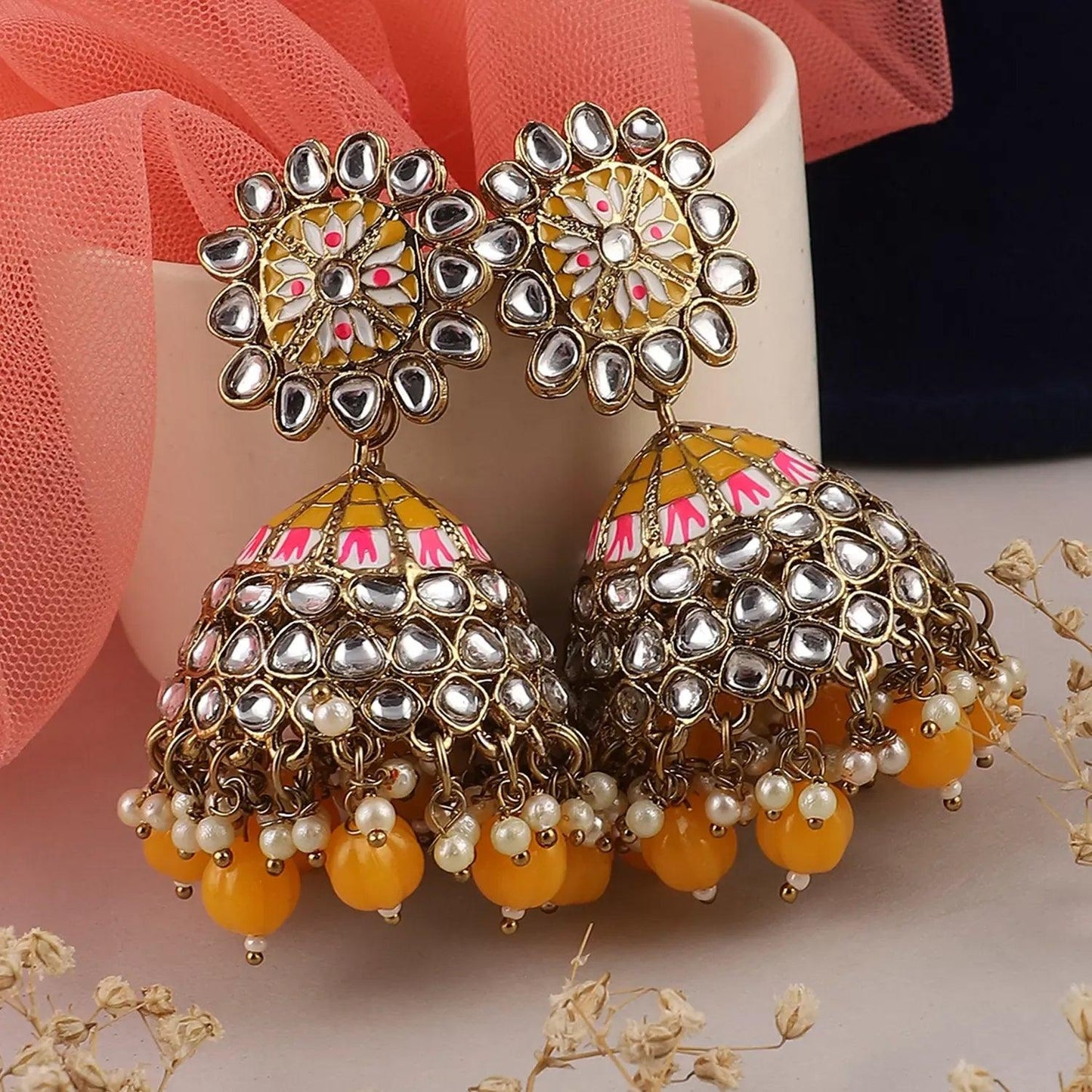 Yellow Priyam Jhumka