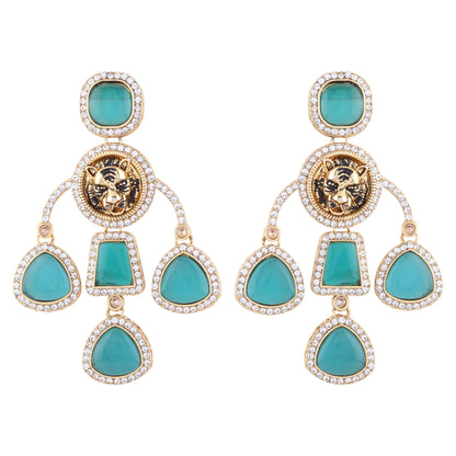 Anaya Sage Green Sabya Designer Earring