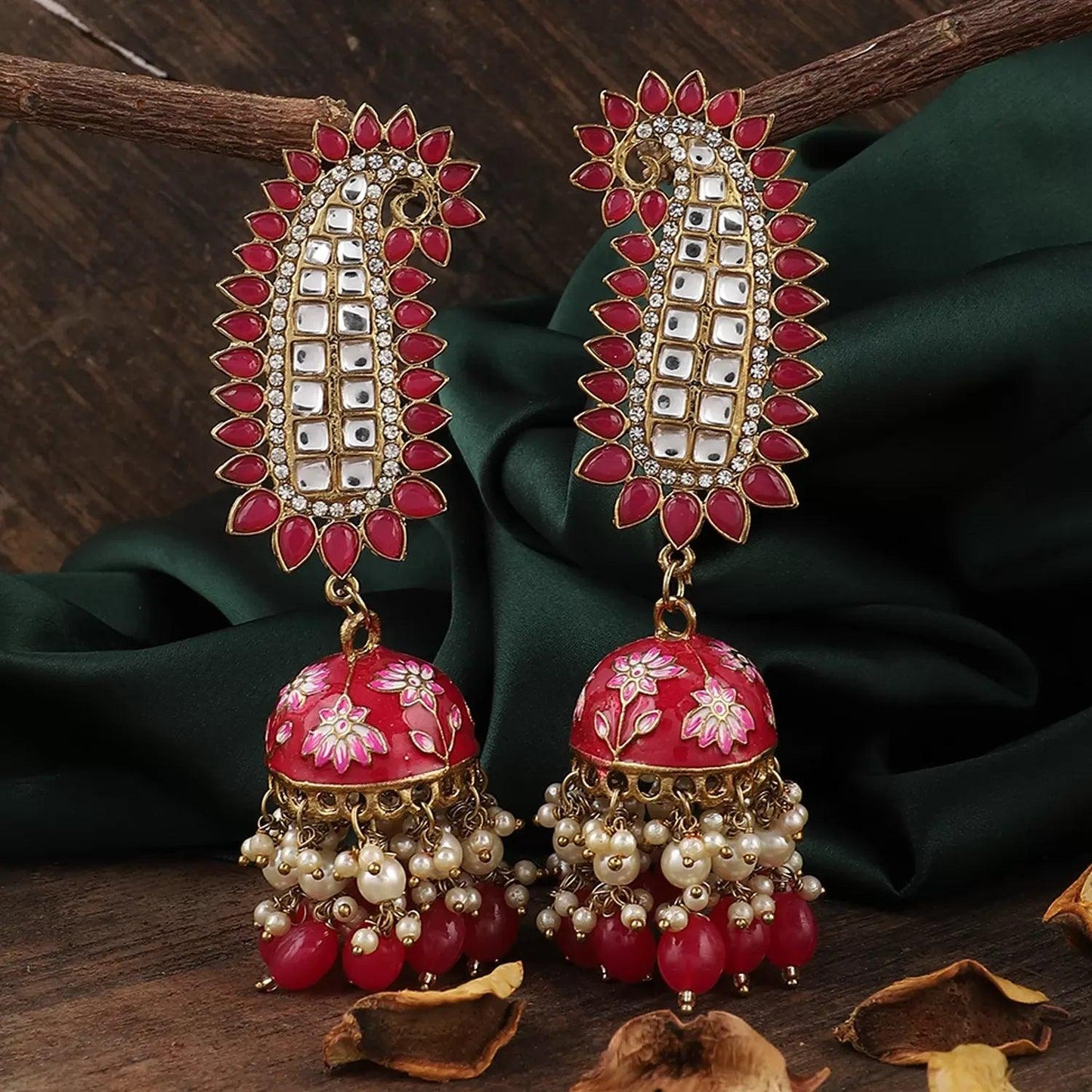 Pink Raavi Jhumka