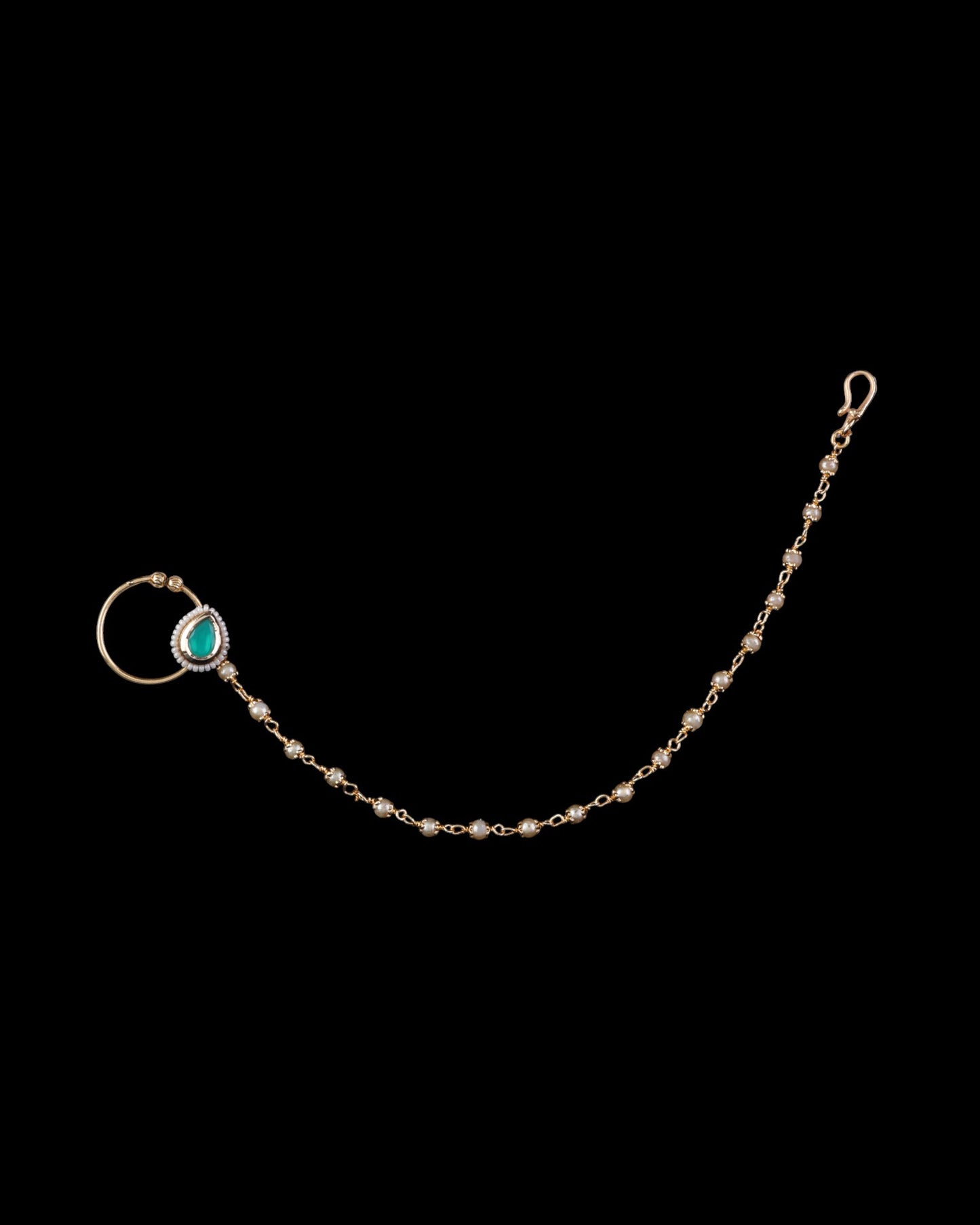 Green Anukrit Nath Non Pierced Nose Ring