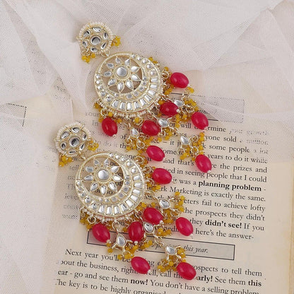 Pink Yellow Jasmira Chandbali