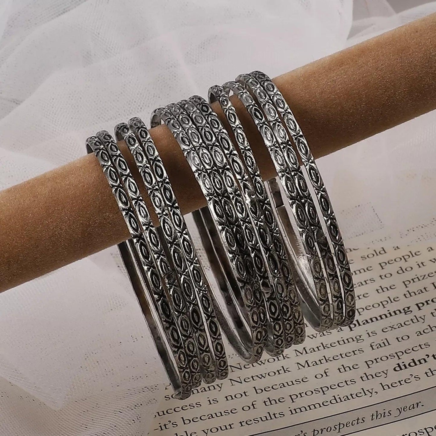 Funky Oxidised Bangle – 12pc