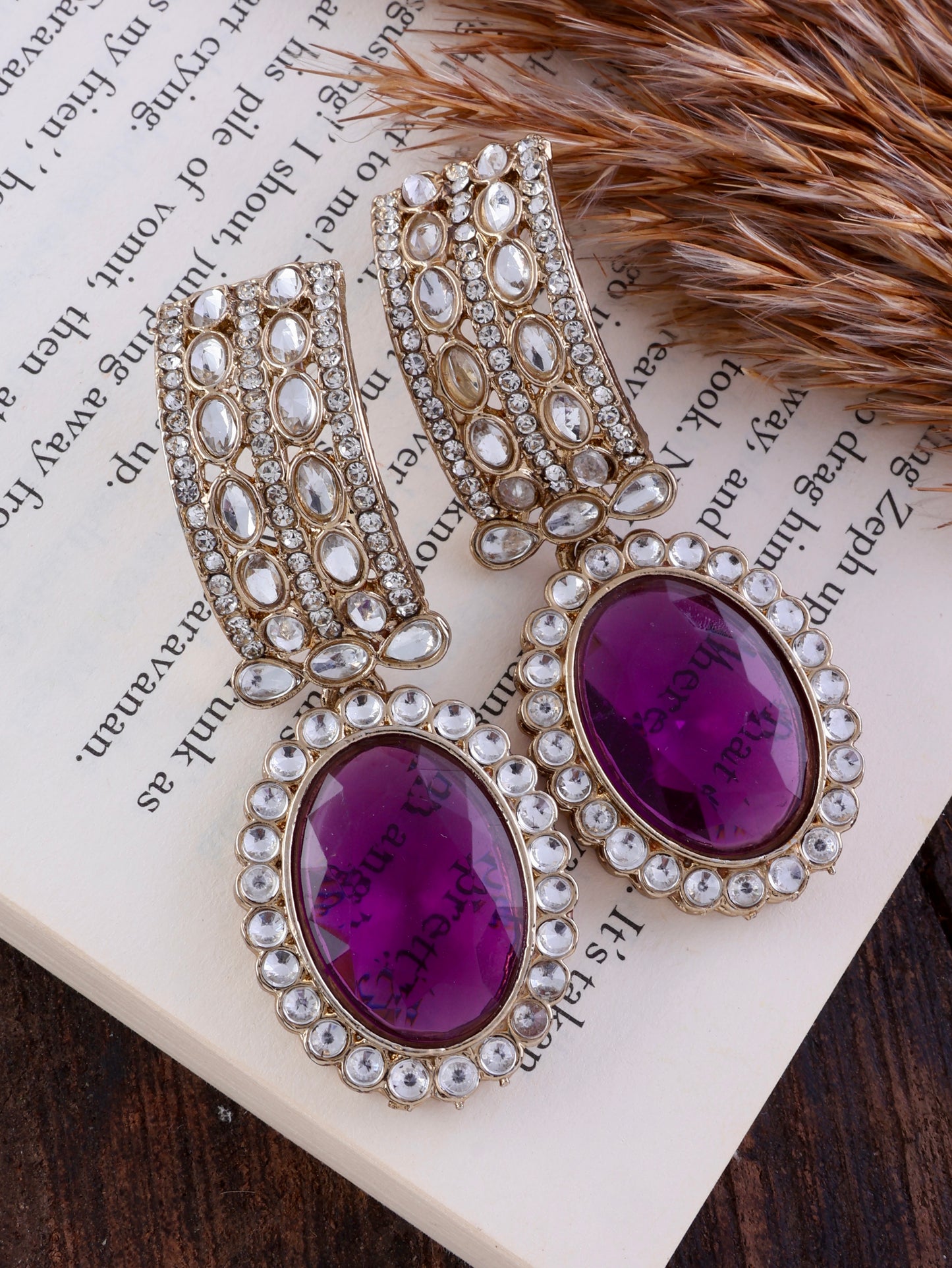Purple Freya Polki Dupe Earring