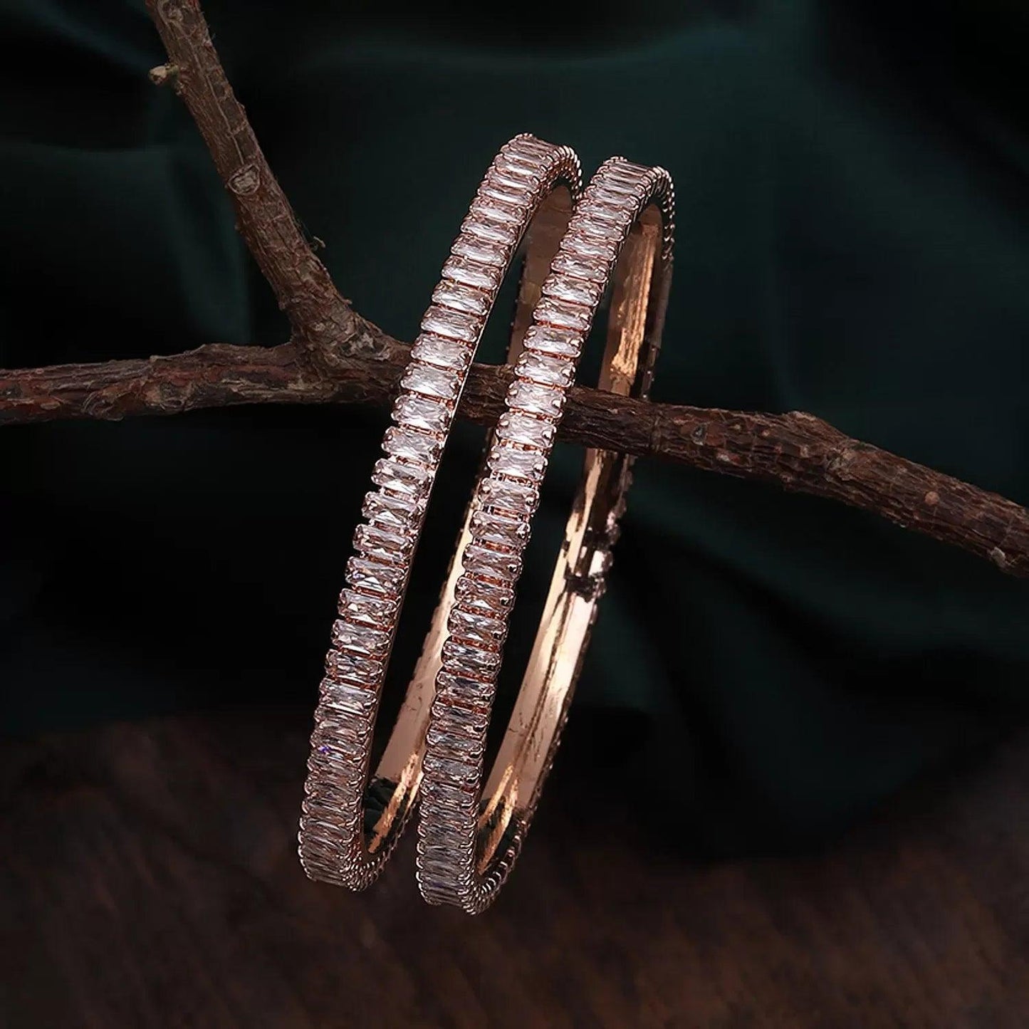 Rose Gold Afshaa AD Bangle