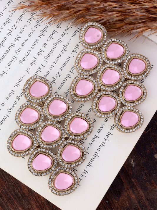 Blush Tvesha Premium Designer Zircone Polki Dupe Earring