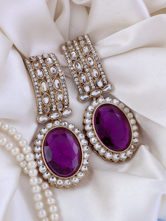 Purple Freya Polki Dupe Earring