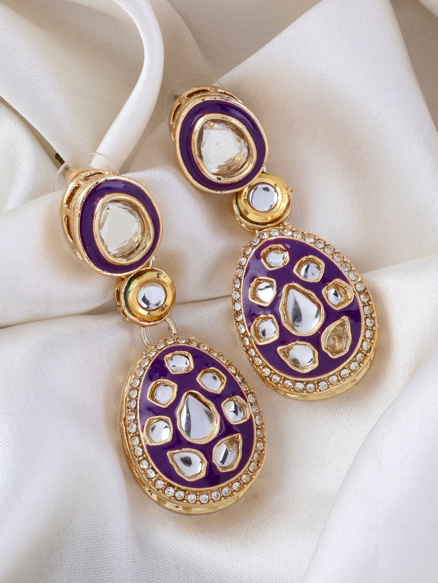 Purple Kuvar Meenakari Earring