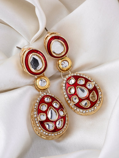 Maroon Kuvar Meenakari Earring