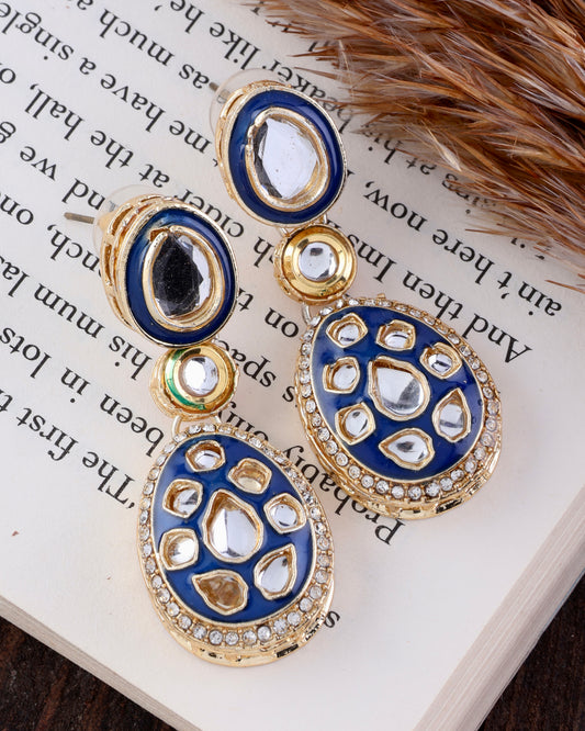 Blue Kuvar Meenakari Earring