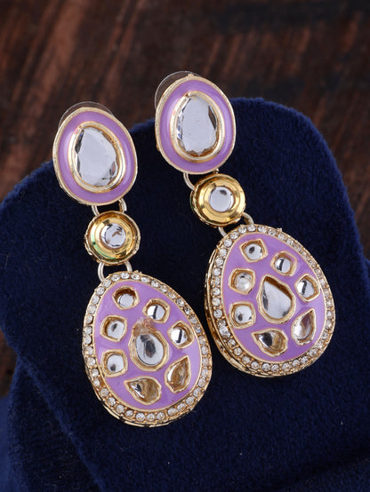 Lilac Kuvar Meenakari Earring