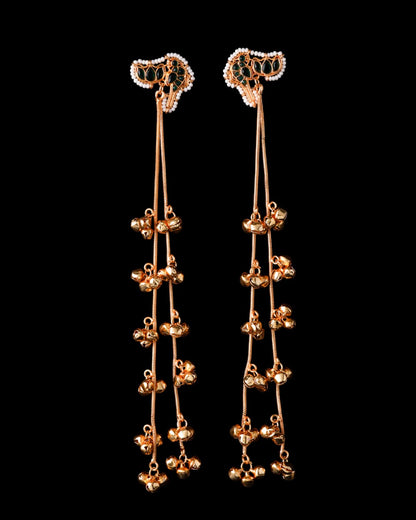 Green Arin Kashmiri Look Ghunghru Jhumka Earring