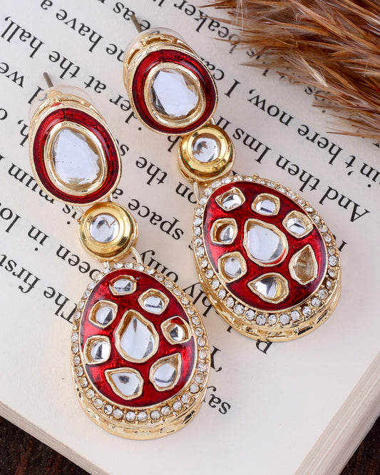 Maroon Kuvar Meenakari Earring