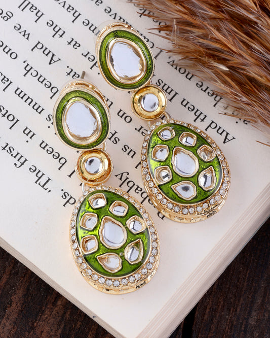 Olive Kuvar Meenakari Earring