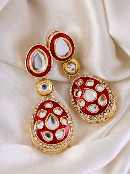 Maroon Kuvar Meenakari Earring