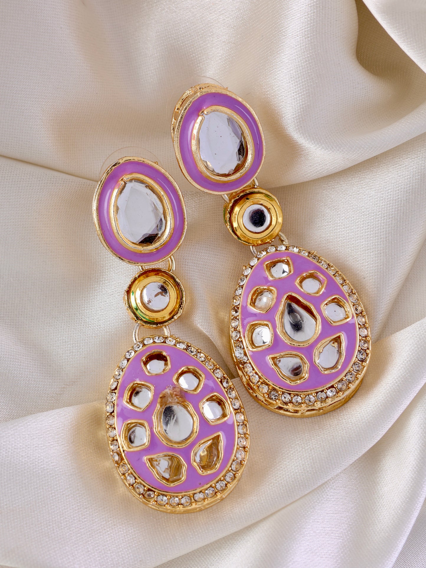 Lilac Kuvar Meenakari Earring