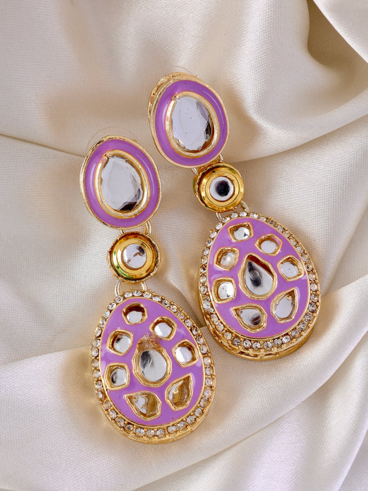 Lilac Kuvar Meenakari Earring