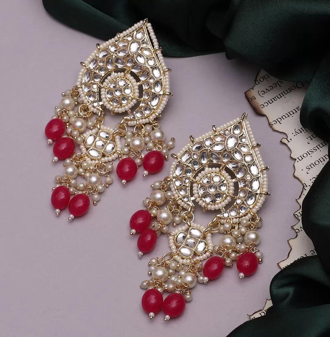 Dark Pink Lakshi Earring