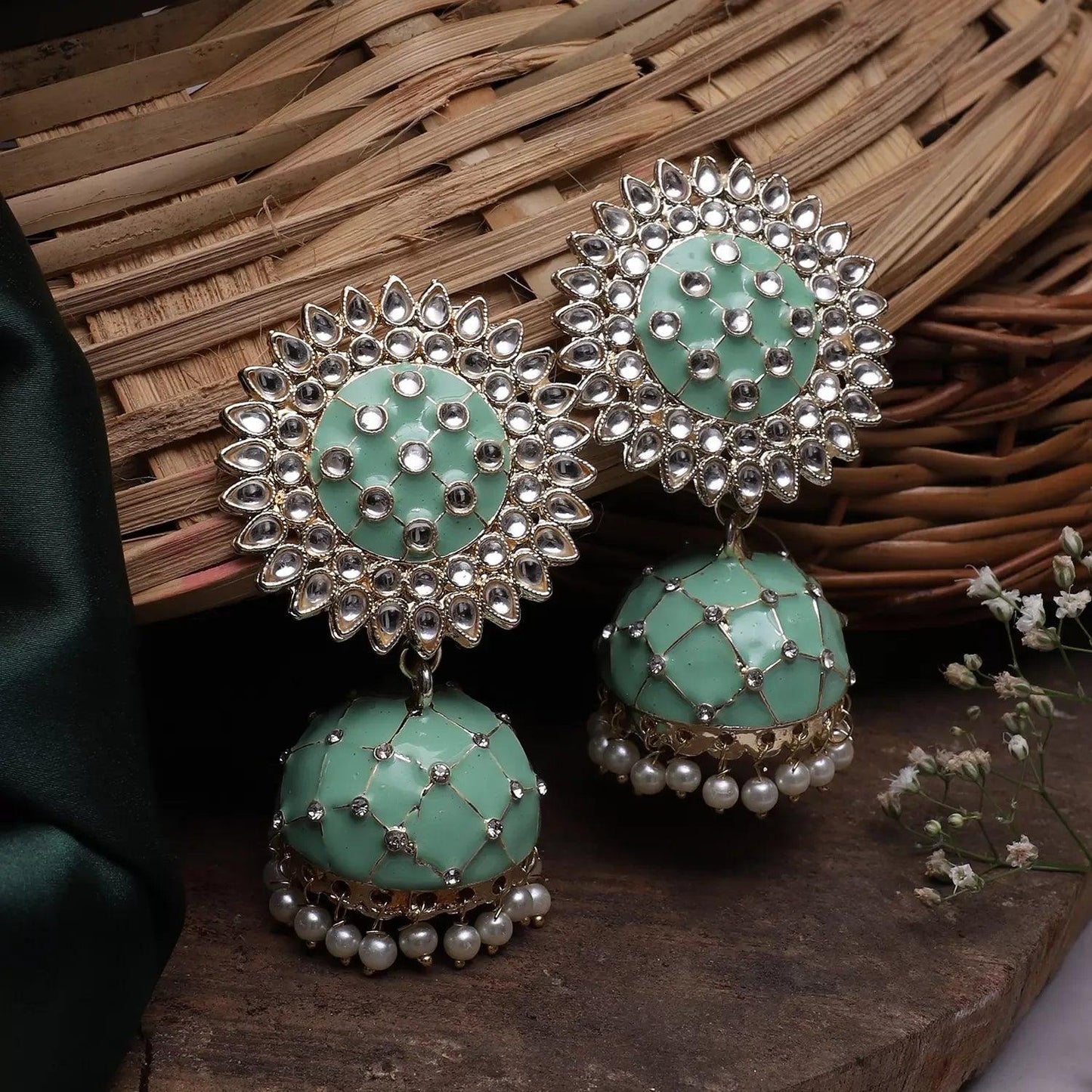 Mint Green Tanu Meena Jhumka