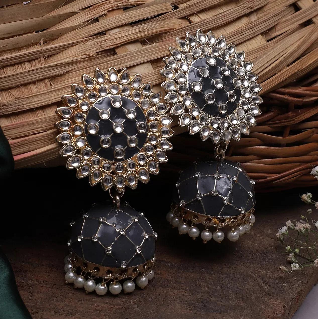 Grey Tanu Meena Jhumka