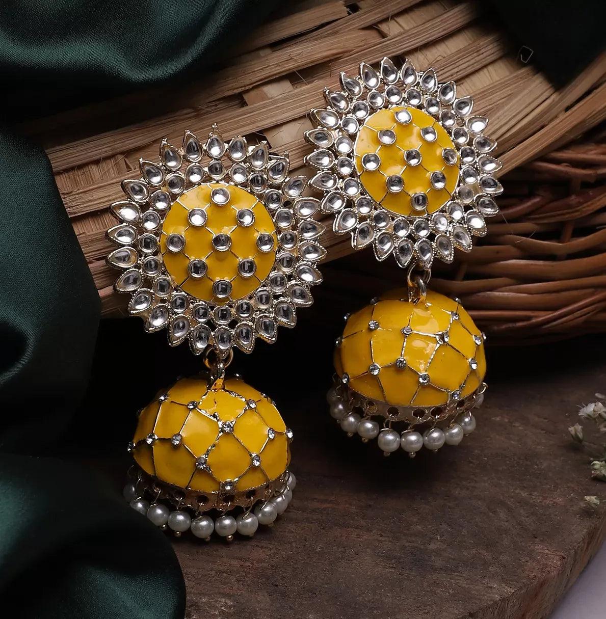 Yellow Tanu Meena Jhumka