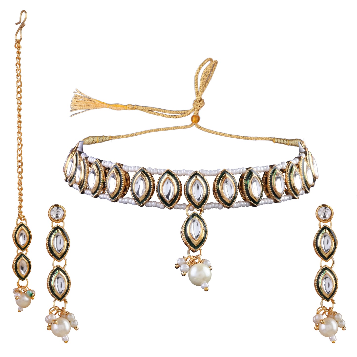 Lipika Necklace with Earring and Teeka Set