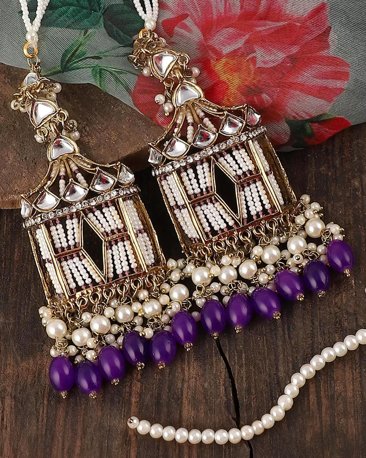 Purple Agastya Designer Earring with Sahara