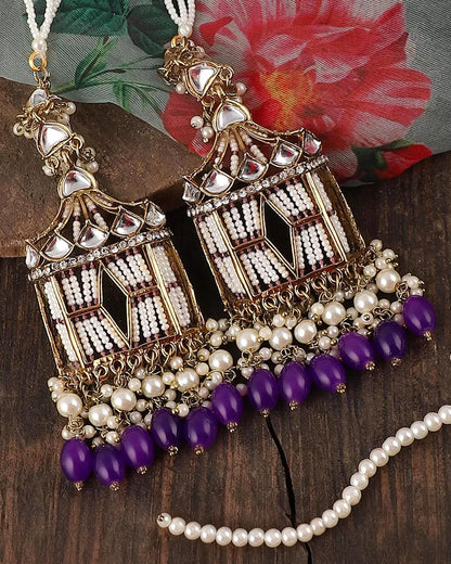 Purple Agastya Designer Earring with Sahara