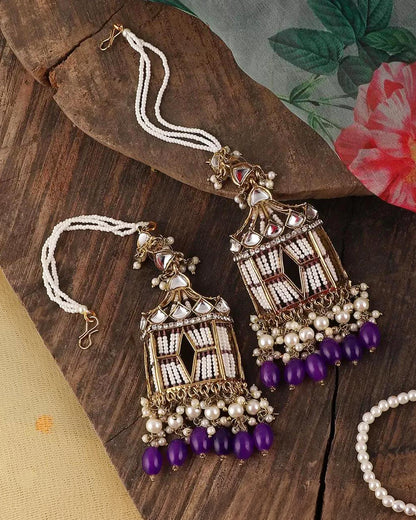 Purple Agastya Designer Earring with Sahara