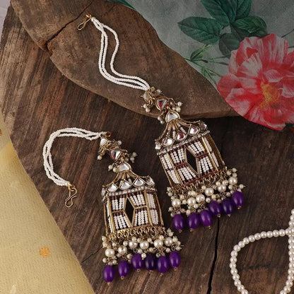 Purple Agastya Designer Earring with Sahara