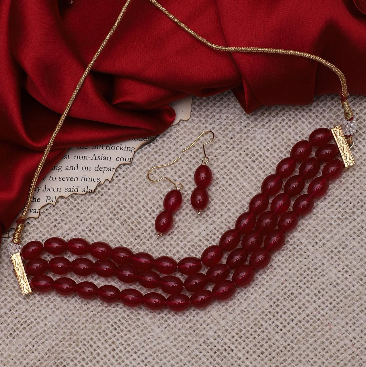 Ruby Sleek Beads Choker