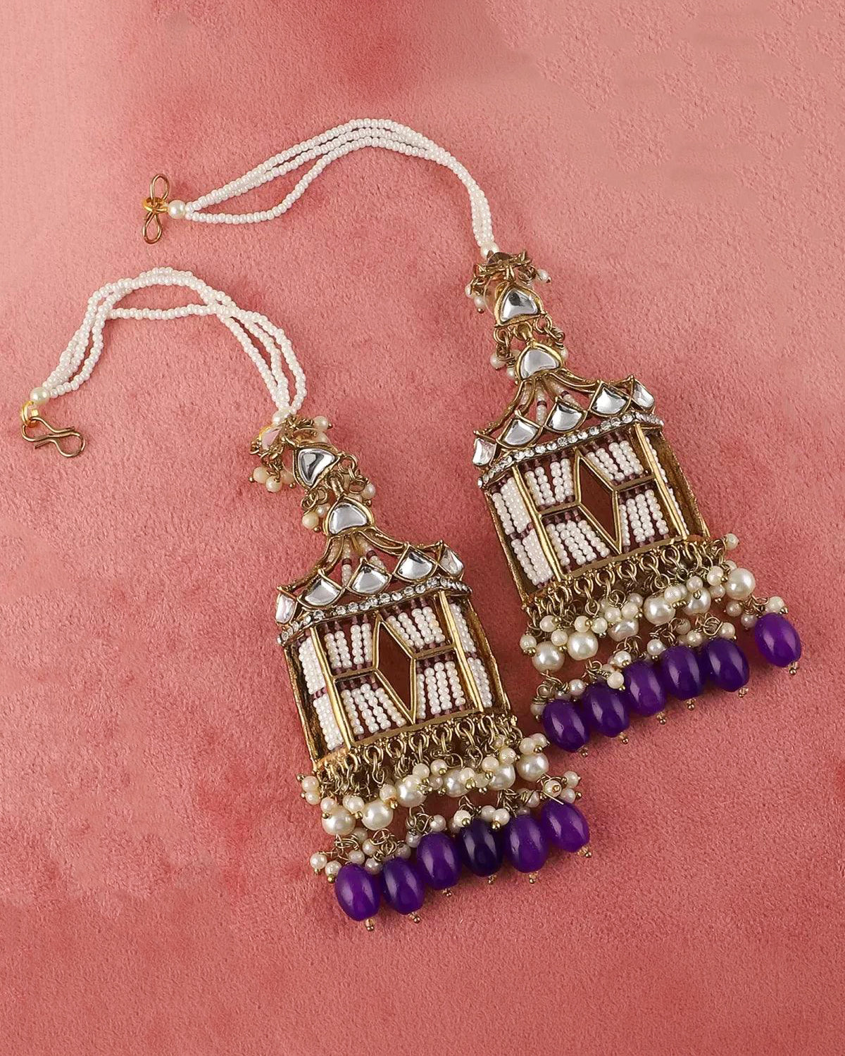 Purple Agastya Designer Earring with Sahara