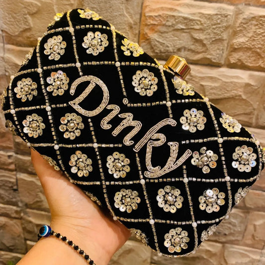 Dinky Personalized Ethnic Clutch in Any Name / Any Color