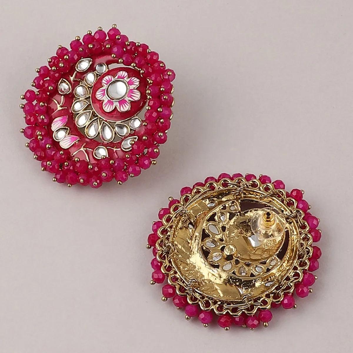 Dark Pink Ashu Meena Stud