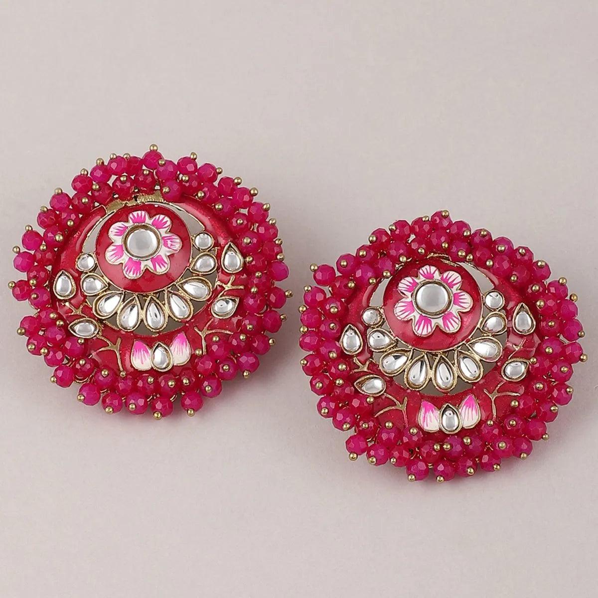 Dark Pink Ashu Meena Stud