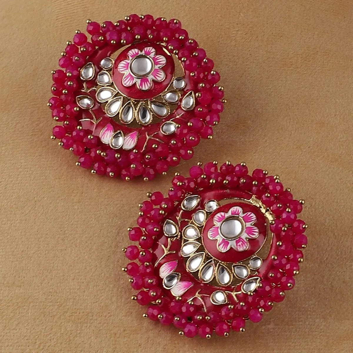 Dark Pink Ashu Meena Stud