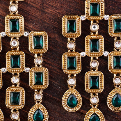 Green Anshita Gold Designer Earring