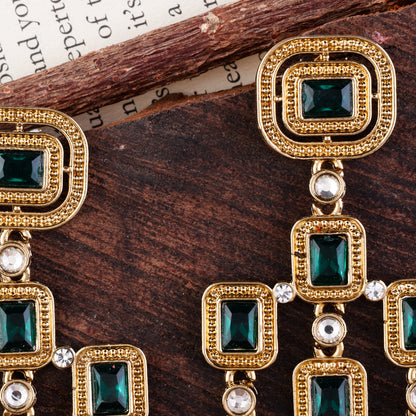 Green Anshita Gold Designer Earring