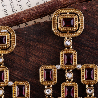 Wine Anshita Gold Designer Earring